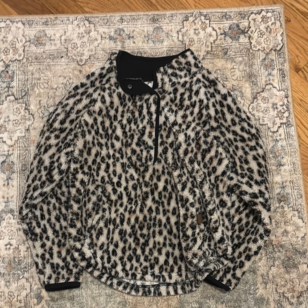 Maurices Black and White Leopard Print Sweatshirt